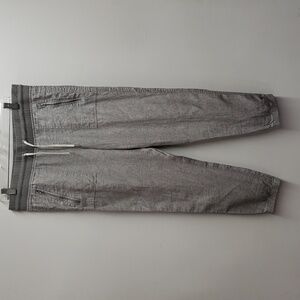 Athleta Cabo Linen Jogger Pants in Gray Women's Size 10 Summer Coastal Travel